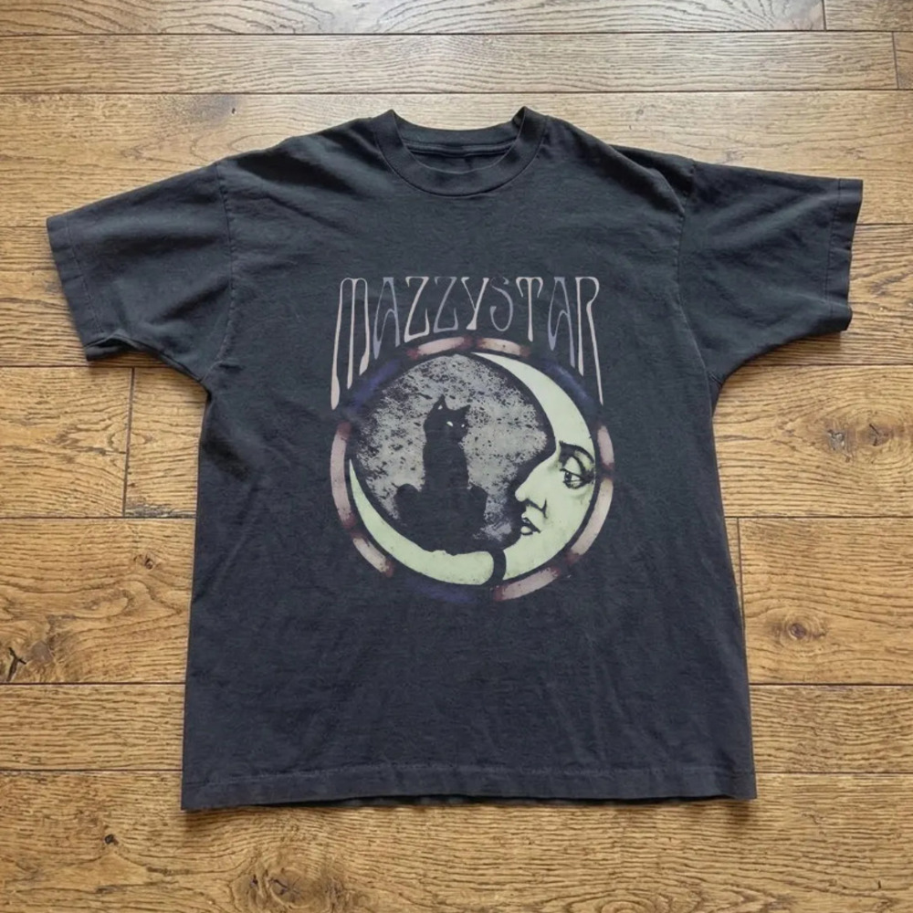 Mazzy Star Moon Cat Graphic Tee, 90s Alt Rock Band T-Shirt